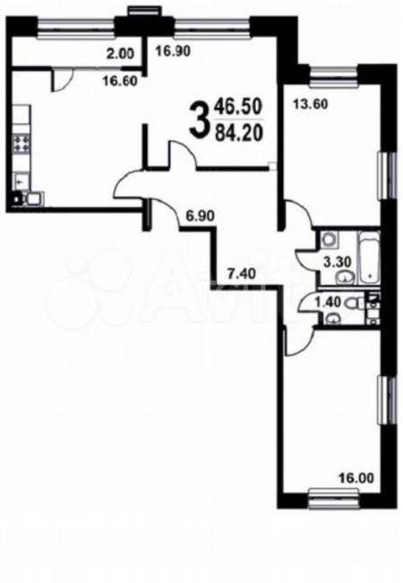3-комн. квартира, Пушкино, Ярославское шоссе, 192, #id1802177