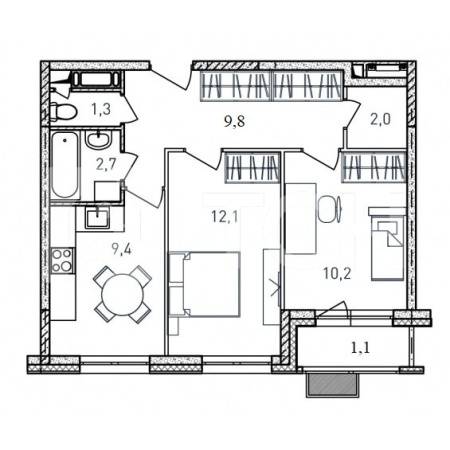 2-комн. Квартира, г. Балашиха, улица Твардовского, владение 36 #id142D13966