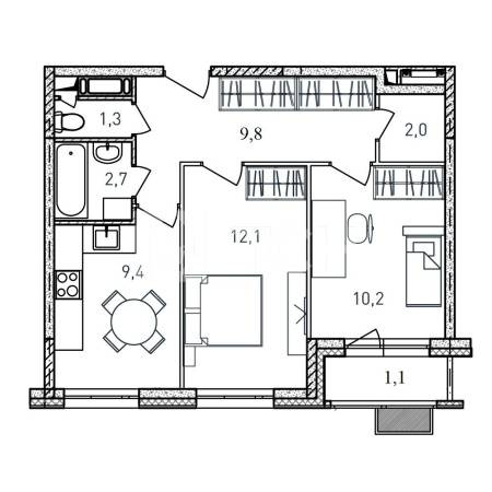 2-комн. Квартира, г. Балашиха, улица Твардовского, владение 36 #id142D13996