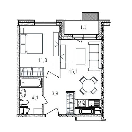 1-комн. Квартира, г. Балашиха, улица Твардовского, владение 36 #id142D13960