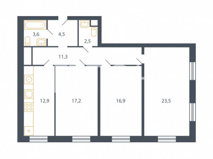 3-комн. квартира, Мытищи, ул Ильинского, 5 #id299940