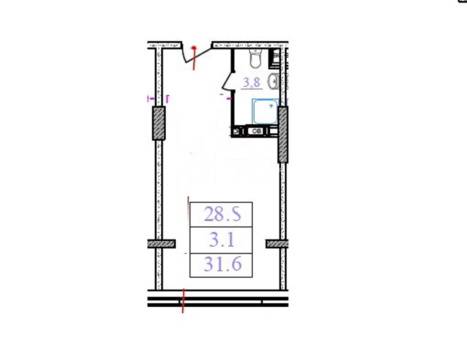 Квартира-студия, Королёв, Октябрьский бульвар, 26, #id1993439