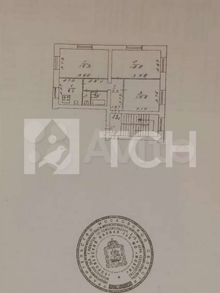 3-комн. квартира, Королёв, Железнодорожная аллея, 29, #id361007