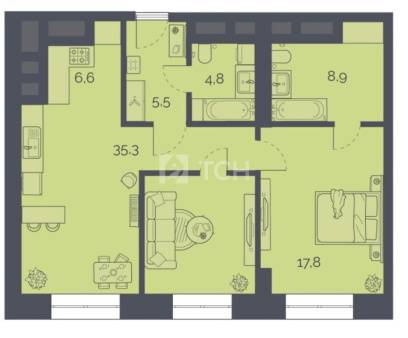 2-комн. квартира, Москва, Староалексеевская улица, 5А, #id1958373