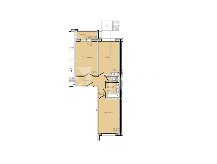 2-комн. Квартира, Королёв, улица Орджоникидзе, 2Г, #id389489