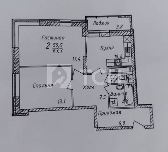 2-комн. Квартира, Королёв, Пионерская улица, 30к14, #id604527