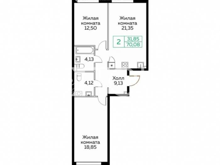 3-комн. квартира, Мытищи, пр-кт Новомытищинский, 2Бк1 #id304296