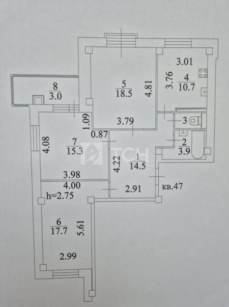 3-комн. квартира, Балашиха, шоссе Энтузиастов, вл87к1, #id1672499