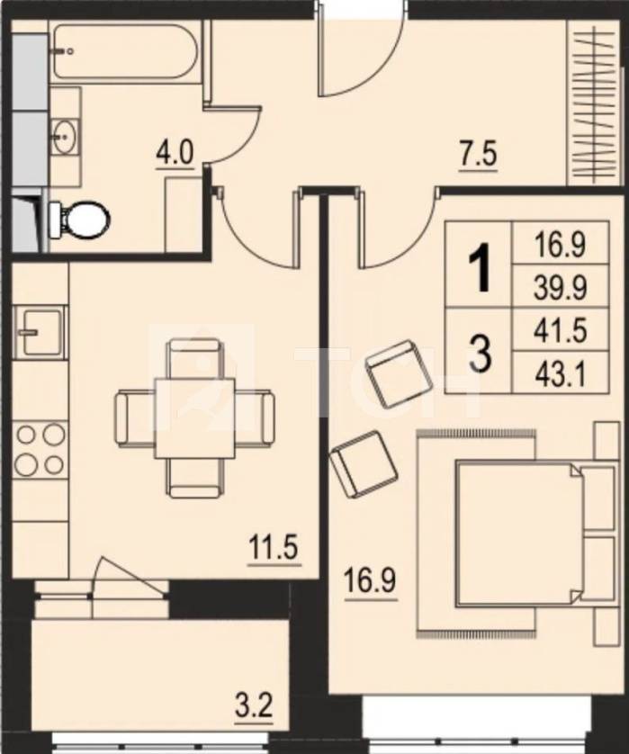 1-комн. Квартира, Королёв, Советская улица, 47к3, #id605220