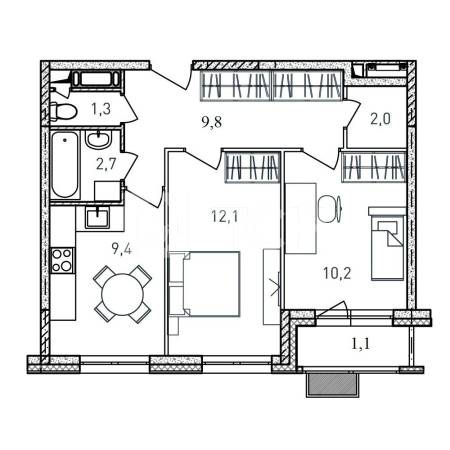 2-комн. Квартира, г. Балашиха, улица Твардовского, владение 36 #id142D13906