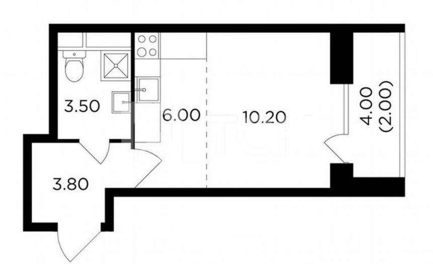 Квартира-студия, Пушкино, улица Просвещения, 12к1, #id398743