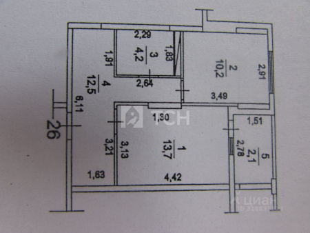 1-комн. квартира, Ивантеевка, Заводская улица, 14, #id1642255