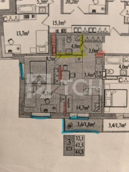 2-комн. Квартира, посёлок городского типа Свердловский, улица Строителей, 20, #id1344718