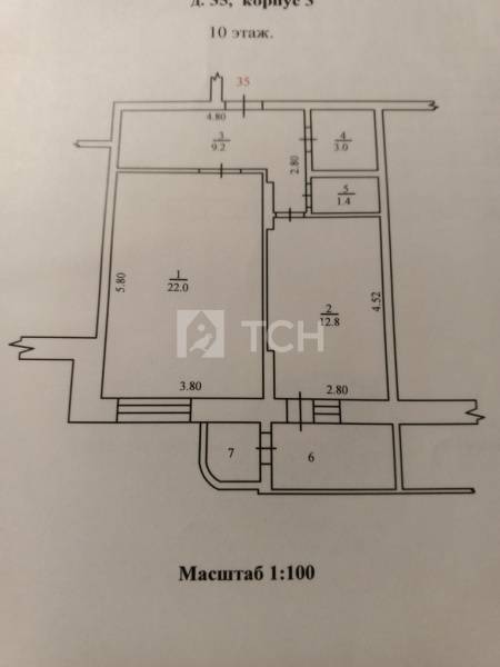 1-комн. квартира, Пушкино, Набережная улица, 35к3, #id1839476