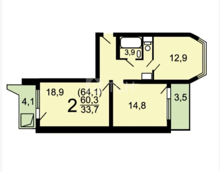2-комн. квартира, Балашиха, Зелёная улица, 34, #id1556282